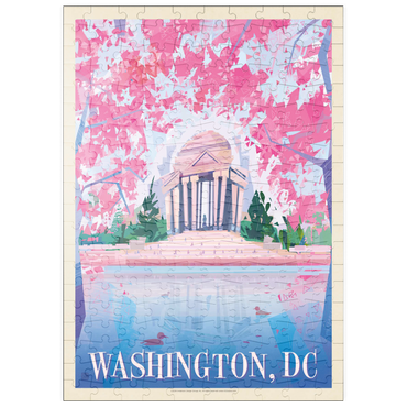 Darstellung des Puzzle Motivs puzzleplate Washington, DC: Jefferson Memorial In Bloom (Mod Design), Vintage Poster 200 Puzzle