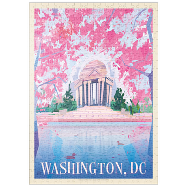 Darstellung des Puzzle Motivs puzzleplate Washington, DC: Jefferson Memorial In Bloom (Mod Design), Vintage Poster 500 Puzzle