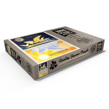 Darstellung des Puzzle Motivs Australia: Sydney Opera House (Mod Design), Vintage Poster 1000 Puzzle Schachtel Ansicht1