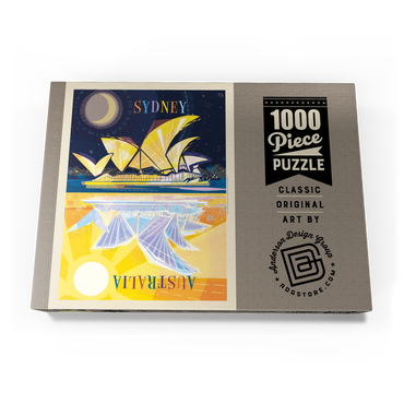 Darstellung des Puzzle Motivs Australia: Sydney Opera House (Mod Design), Vintage Poster 1000 Puzzle Schachtel Ansicht3