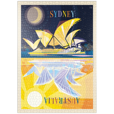Darstellung des Puzzle Motivs puzzleplate Australia: Sydney Opera House (Mod Design), Vintage Poster 1000 Puzzle