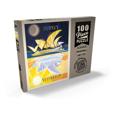 Darstellung des Puzzle Motivs Australia: Sydney Opera House (Mod Design), Vintage Poster 100 Puzzle Schachtel Ansicht2