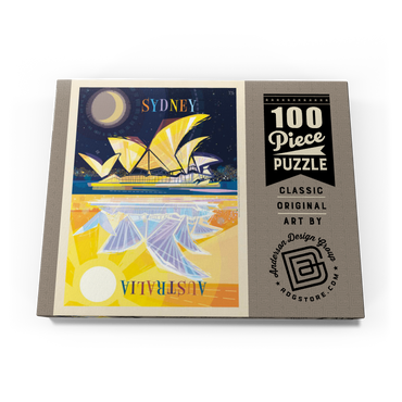 Darstellung des Puzzle Motivs Australia: Sydney Opera House (Mod Design), Vintage Poster 100 Puzzle Schachtel Ansicht3