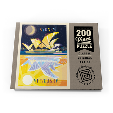 Darstellung des Puzzle Motivs Australia: Sydney Opera House (Mod Design), Vintage Poster 200 Puzzle Schachtel Ansicht3