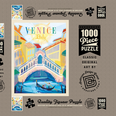 Darstellung des Puzzle Motivs Italy, Venice: (Mod Design), Vintage Poster 1000 Puzzle Schachtel 3D Modell