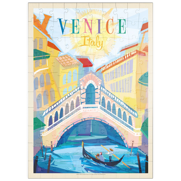 Darstellung des Puzzle Motivs puzzleplate Italy, Venice: (Mod Design), Vintage Poster 100 Puzzle