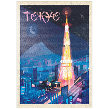 Darstellung des Puzzle Motivs puzzleplate Japan: Tokyo (Mod Design), Vintage Poster 1000 Puzzle