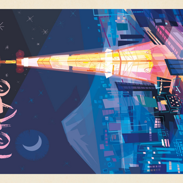 Darstellung des Puzzle Motivs Japan: Tokyo (Mod Design), Vintage Poster 1000 Puzzle 3D Modell