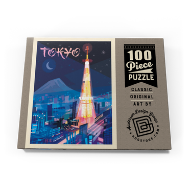 Darstellung des Puzzle Motivs Japan: Tokyo (Mod Design), Vintage Poster 100 Puzzle Schachtel Ansicht3