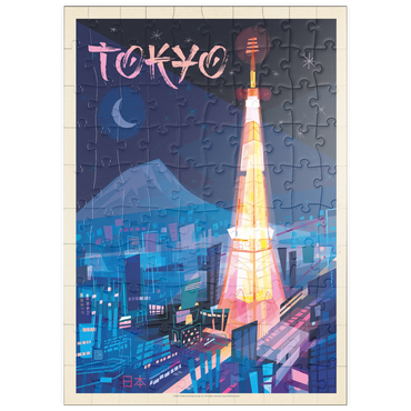 Darstellung des Puzzle Motivs puzzleplate Japan: Tokyo (Mod Design), Vintage Poster 100 Puzzle