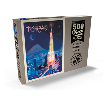 Darstellung des Puzzle Motivs Japan: Tokyo (Mod Design), Vintage Poster 500 Puzzle Schachtel Ansicht2