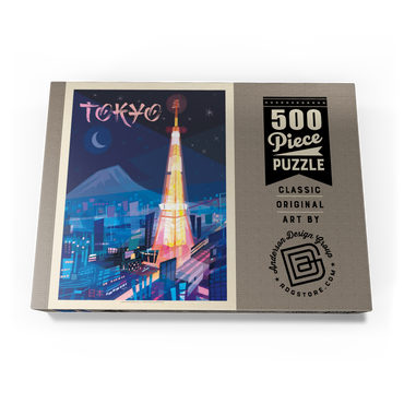 Darstellung des Puzzle Motivs Japan: Tokyo (Mod Design), Vintage Poster 500 Puzzle Schachtel Ansicht3