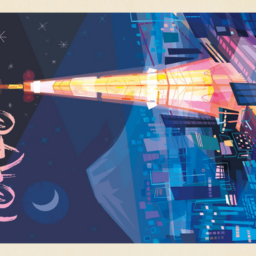 Darstellung des Puzzle Motivs Japan: Tokyo (Mod Design), Vintage Poster 500 Puzzle 3D Modell