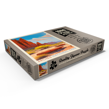 Darstellung des Puzzle Motivs Arches National Park: Park Avenue Trailhead, Vintage Poster 1000 Puzzle Schachtel Ansicht1