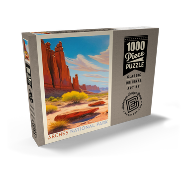 Darstellung des Puzzle Motivs Arches National Park: Park Avenue Trailhead, Vintage Poster 1000 Puzzle Schachtel Ansicht2