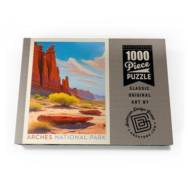 Darstellung des Puzzle Motivs Arches National Park: Park Avenue Trailhead, Vintage Poster 1000 Puzzle Schachtel Ansicht3