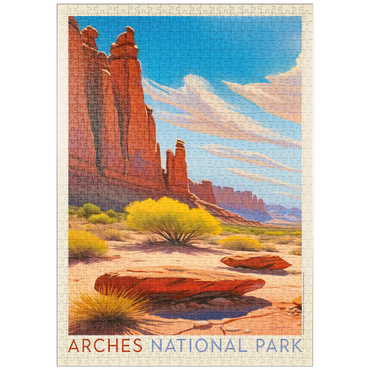 Darstellung des Puzzle Motivs puzzleplate Arches National Park: Park Avenue Trailhead, Vintage Poster 1000 Puzzle