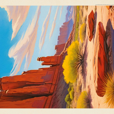 Darstellung des Puzzle Motivs Arches National Park: Park Avenue Trailhead, Vintage Poster 1000 Puzzle 3D Modell