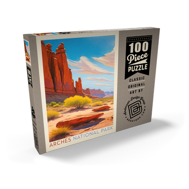 Darstellung des Puzzle Motivs Arches National Park: Park Avenue Trailhead, Vintage Poster 100 Puzzle Schachtel Ansicht2