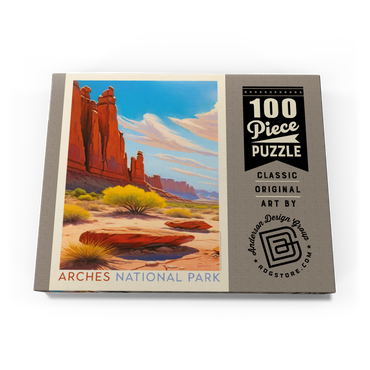 Darstellung des Puzzle Motivs Arches National Park: Park Avenue Trailhead, Vintage Poster 100 Puzzle Schachtel Ansicht3