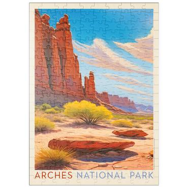 Darstellung des Puzzle Motivs puzzleplate Arches National Park: Park Avenue Trailhead, Vintage Poster 200 Puzzle