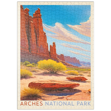 Darstellung des Puzzle Motivs puzzleplate Arches National Park: Park Avenue Trailhead, Vintage Poster 500 Puzzle