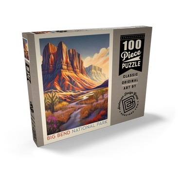 Darstellung des Puzzle Motivs Big Bend National Park: Wonderland, Vintage Poster 100 Puzzle Schachtel Ansicht2