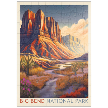 Darstellung des Puzzle Motivs puzzleplate Big Bend National Park: Wonderland, Vintage Poster 100 Puzzle