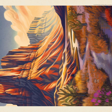 Darstellung des Puzzle Motivs Big Bend National Park: Wonderland, Vintage Poster 500 Puzzle 3D Modell