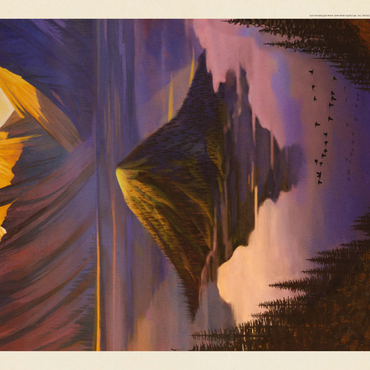 Darstellung des Puzzle Motivs Crater Lake National Park: Morning Glory, Vintage Poster 1000 Puzzle 3D Modell