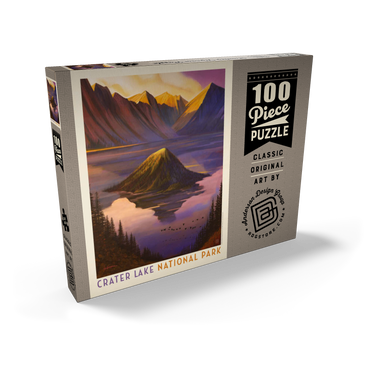 Darstellung des Puzzle Motivs Crater Lake National Park: Morning Glory, Vintage Poster 100 Puzzle Schachtel Ansicht2