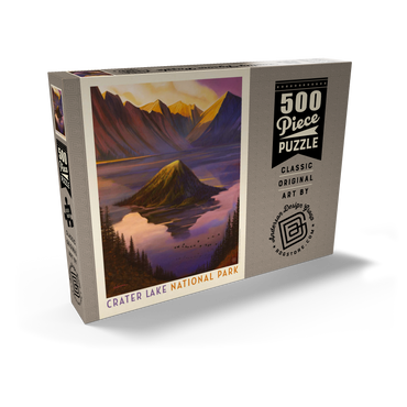 Darstellung des Puzzle Motivs Crater Lake National Park: Morning Glory, Vintage Poster 500 Puzzle Schachtel Ansicht2