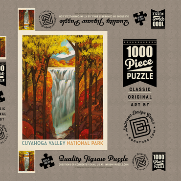 Darstellung des Puzzle Motivs Cuyahoga Valley National Park: Autumn Glory, Vintage Poster 1000 Puzzle Schachtel 3D Modell
