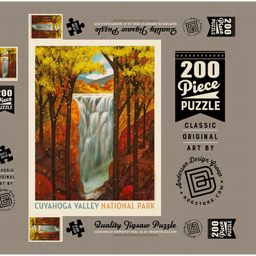 Darstellung des Puzzle Motivs Cuyahoga Valley National Park: Autumn Glory, Vintage Poster 200 Puzzle Schachtel 3D Modell