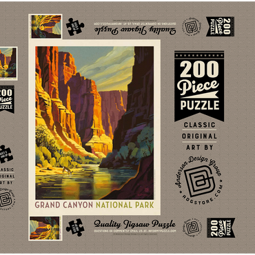 Darstellung des Puzzle Motivs Grand Canyon National Park: Refreshing Shade, Vintage Poster 200 Puzzle Schachtel 3D Modell