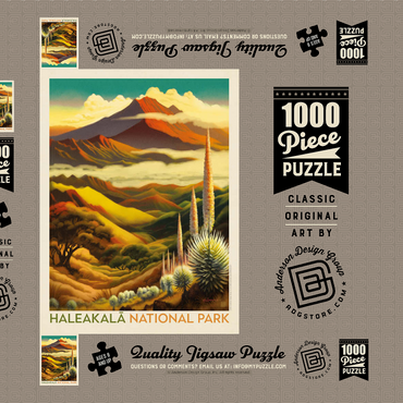 Darstellung des Puzzle Motivs Haleakalā National Park: Above The Clouds, Vintage Poster 1000 Puzzle Schachtel 3D Modell