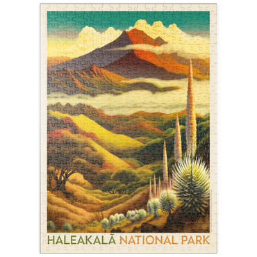 Darstellung des Puzzle Motivs puzzleplate Haleakalā National Park: Above The Clouds, Vintage Poster 500 Puzzle
