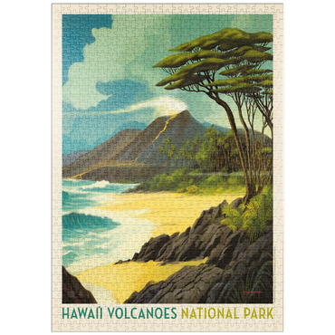 Darstellung des Puzzle Motivs puzzleplate Hawai'i Volcanoes National Park: Lava In The Lagoon, Vintage Poster 1000 Puzzle