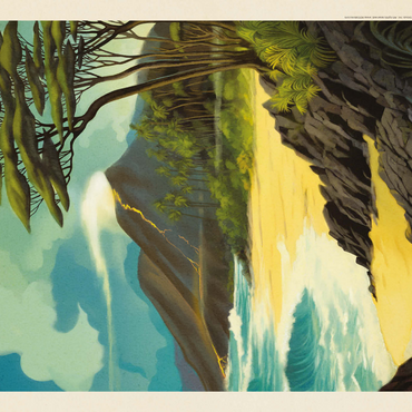 Darstellung des Puzzle Motivs Hawai'i Volcanoes National Park: Lava In The Lagoon, Vintage Poster 1000 Puzzle 3D Modell