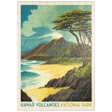Darstellung des Puzzle Motivs puzzleplate Hawai'i Volcanoes National Park: Lava In The Lagoon, Vintage Poster 100 Puzzle