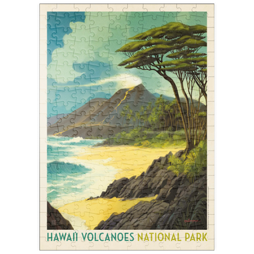 Darstellung des Puzzle Motivs puzzleplate Hawai'i Volcanoes National Park: Lava In The Lagoon, Vintage Poster 200 Puzzle