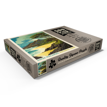 Darstellung des Puzzle Motivs Hawai'i Volcanoes National Park: Lava In The Lagoon, Vintage Poster 500 Puzzle Schachtel Ansicht1
