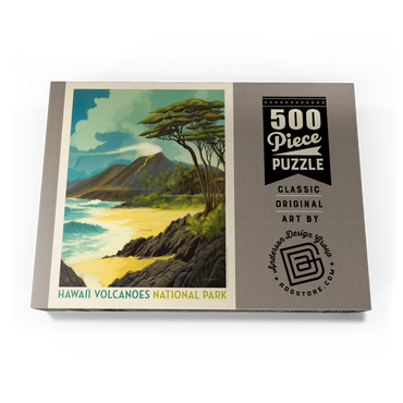 Darstellung des Puzzle Motivs Hawai'i Volcanoes National Park: Lava In The Lagoon, Vintage Poster 500 Puzzle Schachtel Ansicht3