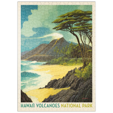 Darstellung des Puzzle Motivs puzzleplate Hawai'i Volcanoes National Park: Lava In The Lagoon, Vintage Poster 500 Puzzle