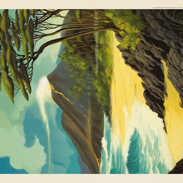 Darstellung des Puzzle Motivs Hawai'i Volcanoes National Park: Lava In The Lagoon, Vintage Poster 500 Puzzle 3D Modell