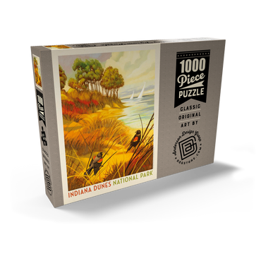 Darstellung des Puzzle Motivs Indiana Dunes National Park: Red-winged Blackbirds, Vintage Poster 1000 Puzzle Schachtel Ansicht2