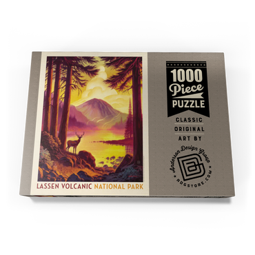 Darstellung des Puzzle Motivs Lassen Volcanic National Park: Morning Mist, Vintage Poster 1000 Puzzle Schachtel Ansicht3