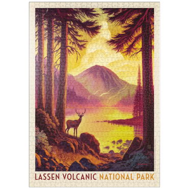 Darstellung des Puzzle Motivs puzzleplate Lassen Volcanic National Park: Morning Mist, Vintage Poster 1000 Puzzle