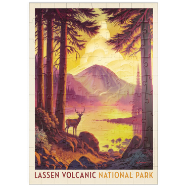 Darstellung des Puzzle Motivs puzzleplate Lassen Volcanic National Park: Morning Mist, Vintage Poster 100 Puzzle