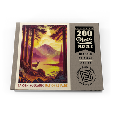 Darstellung des Puzzle Motivs Lassen Volcanic National Park: Morning Mist, Vintage Poster 200 Puzzle Schachtel Ansicht3